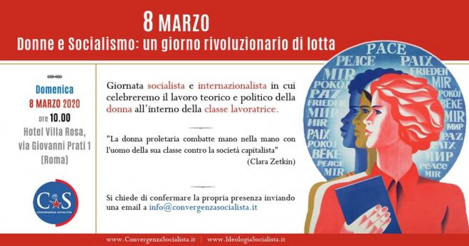 Convergenza Socialista celebra l'8 marzo. Donne e Socialismo: un giorno rivoluzionario di lotta